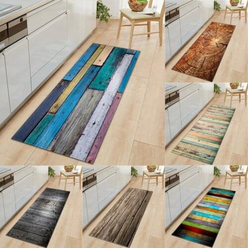 Wood Pattern Door Mat Hallway Carpets Area Rugs for Living Room Carpet Kitchen Bathroom Anti-Slip Floor Mats Bath Rug
