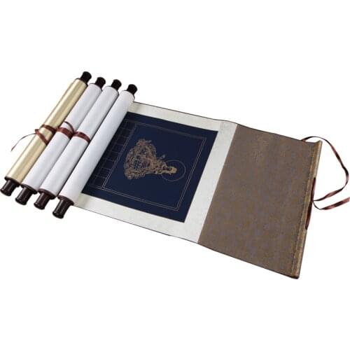 Blank Heart Sutra Xuan Paper Scroll Sandalwood Bark Half Ripe Rice Paper Scroll Chinese Brush Calligraphy Xuan Paper Papel Arroz