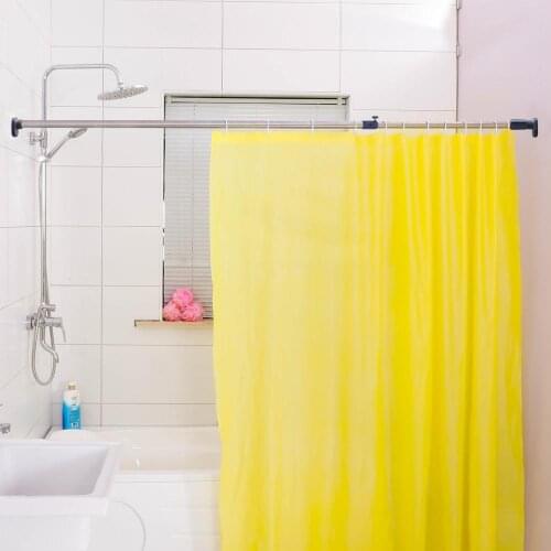 Expandable Bathroom Shower Curtain Rod Adjustable Stainless Steel Rail Pole Grey 56.3 - 90.9" DQ0124