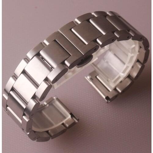 Solid links Stainless Steel Watchbands Silver 18mm 20mm 21mm 22mm 23mm 24mm Metal Watch Bands Strap Wrist Watches Bracelets mens
