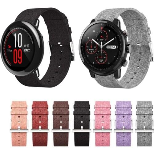 20mm 22mm Canvas Fabric Straps Watch Band for Huami Amazfit PACE Stratos 2 2S 3 Smart Watch Wrist band for GTR 47mm GTR2 strap