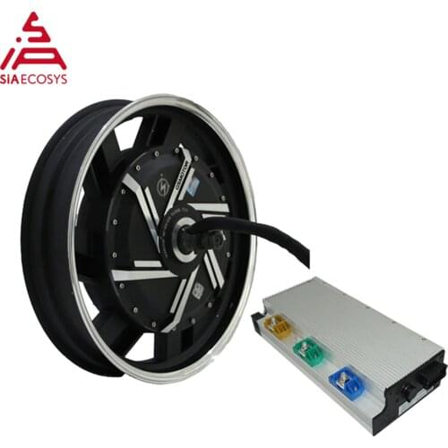 SiAECOSYS QSMOTOR 17X3.5inch 8000W V3 72V 120kph hub Motor with APT72600 controller power train kits for electric motorcycle