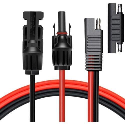 Solar Panel to SAE Adapter 10AWG Cable Conector Charger Kit for RV Solar Panel Battery 1ft. 6 ft. 10 ft