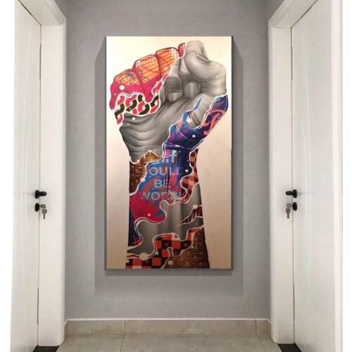 Modern Pop Street Graffiti Art Fighting Inspirational Canvas Painting Wall Art Posters and Prints Wall Pictures for Living Room