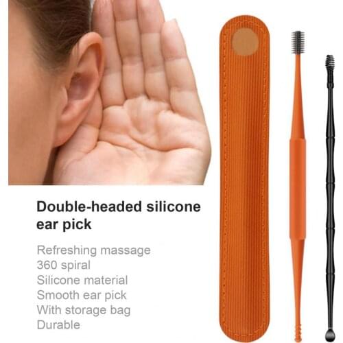 Ear Wax Remover Refreshing Anti-Slip PP Double-head Ear Pick for Adult Ear Wax Removal Cleaner Ear Clean Tool