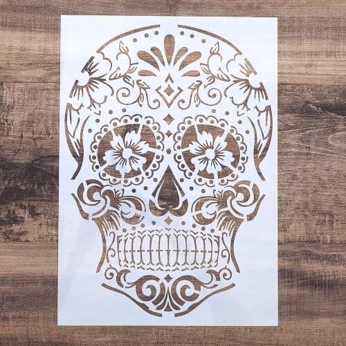 A4 A3 A2 Mandala Skull Stencil for Scrapbooking Painting album Paper Card Making Craft Decorative Embossing Template