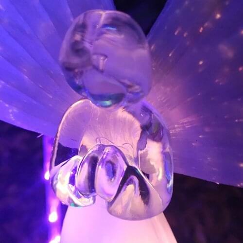 2PCS Outdoor Solar Lights Acrylic Angel With Wings Waterproof IP44 Street Lights For Country House Yard Garden Decoration