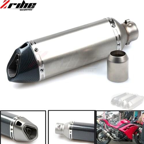Motorcycle Exhaust Universal Muffler Motorbike 51mm Inlet Exhaust for Suzuki DL650 / V-STROM 600 750 KATANA GSX1400 GSX650F