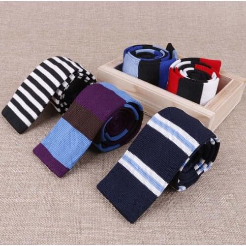 Linbaiway 5cm Korean Mens Knitted Necktie Flat Head Neckties Gift Wedding Party Casual Gravatas Knitting Tie Custom Logo