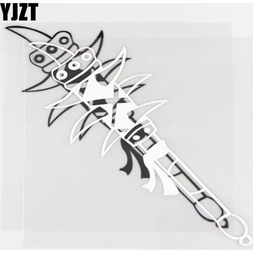 YJZT 14.4CM×15.2CM Cartoon Weapon Design Wolf Tooth Hammer Personalized Vinyl Decorative Decal Creative Car Sticker 1C-0124