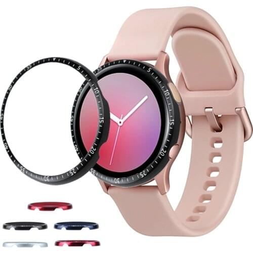 Bezel Ring For Samsung Galaxy Watch Active 2 40mm 44mm Protector Case Cover Sport Adhesive Metal Bumper Accessories Active2 40