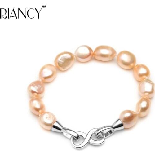 Fashion baroque natural freshwater pearl bracelet for women, 925 silver high quality birthday gift