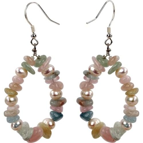 Yacq Tourmaline Pearl 925 Sterling Silver Drop Dangle Earrings Handmade Custom Jewelry Gifts for Women Mom Wife Mothers Day