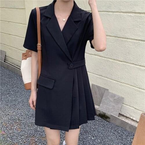 Summer 2021 Elegant Mini Dress Women French Designer Pink One-piece Dress Suits Sashes V-neck Blue Korean Fashion Chic Clothing
