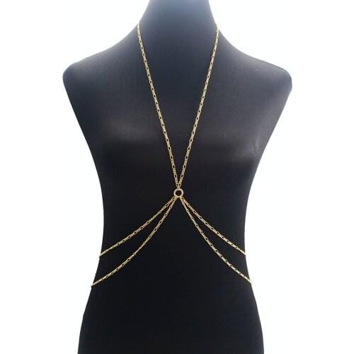 Simechi Fashion Sexy Crossover Body Belly Waist Chain Bikini Beach Harness Statement women Necklace Jewelry