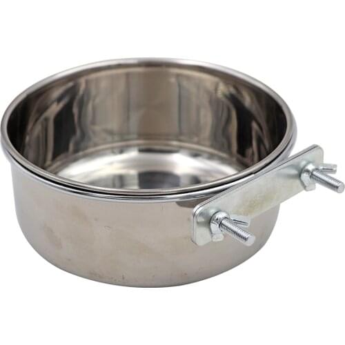 1 Pc Large Capacity Three Sizes Stainless Steel Coop Cup Pet Parrots Food Feeder Macaw Water Bowl for Bird Cage