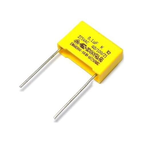 10pcs 100nF capacitor X2 capacitor 275VAC Pitch 10mm X2 275V Polypropylene film capacitor 0.1uF