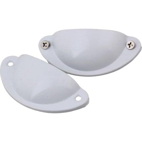 4 x White Vintage Door Drawer Pull Handle with Screws 8x3.7cm