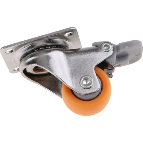 4pcs 25mm Threaded Castor Wheels Trolley Swivel Casters with Brake 13kg