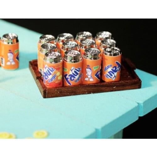 6Pcs/lot Mini Metal Can Juice Beverage Model Dollhouse Miniature Supermarket Food For Dollhouse