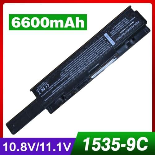 6600mAh laptop battery for Dell Studio 1535 1536 1537 1555 1557 1558 for dell KM958 KM965 MT264 WU946 312-0701 312-0702