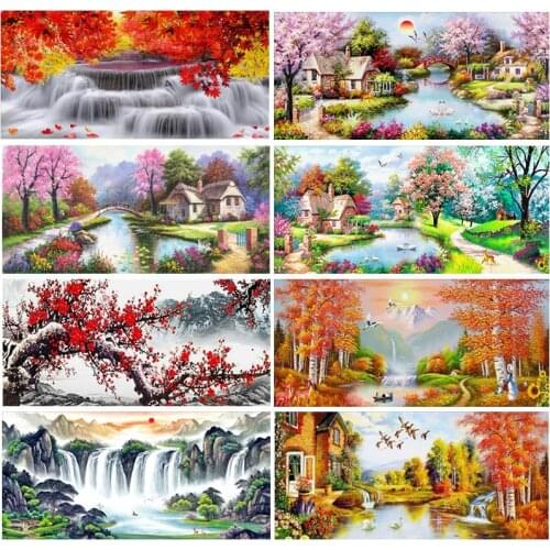 5D full circle diamond painting cross stitch DIY diamond embroidery landscape landscape diamond embroidery paste 100x50cm