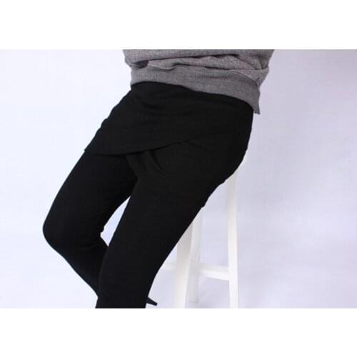 Artfeel 2017 autumn Irregular Split Wrap hip High elasticity Mosaic culottes Wearable Breathable Slim Comfortable ninth Leggings