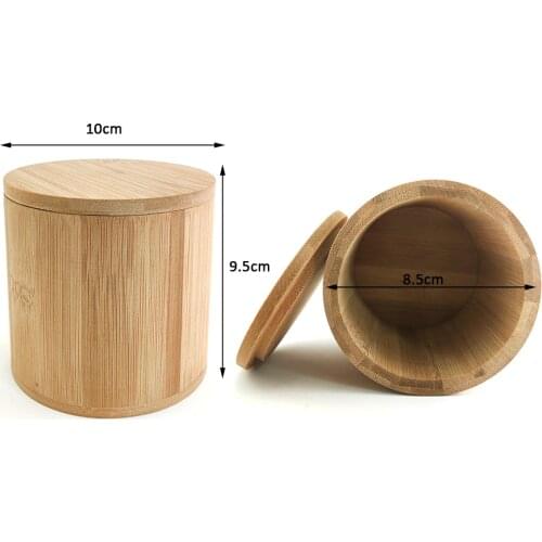Eco friendly Bamboo Seasoning Jar Natural Salt Can Home Spice Bottle With Lid Kitchen Tea Storage Box Containers Organizer Jars