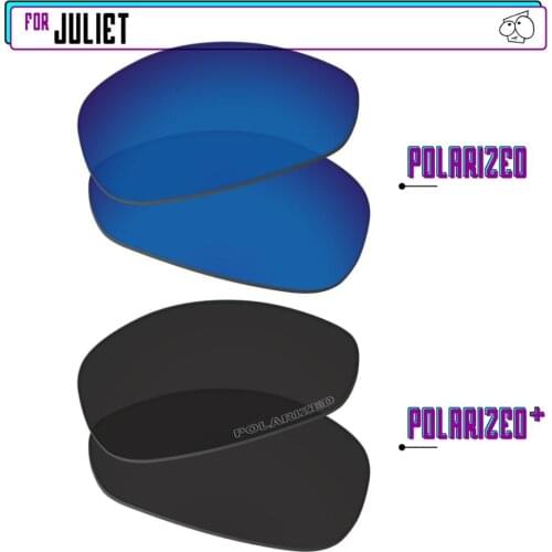 EZReplace Polarized Replacement Lenses for - Oakley Juliet Sunglasses - BlackPPlus-SapphireP