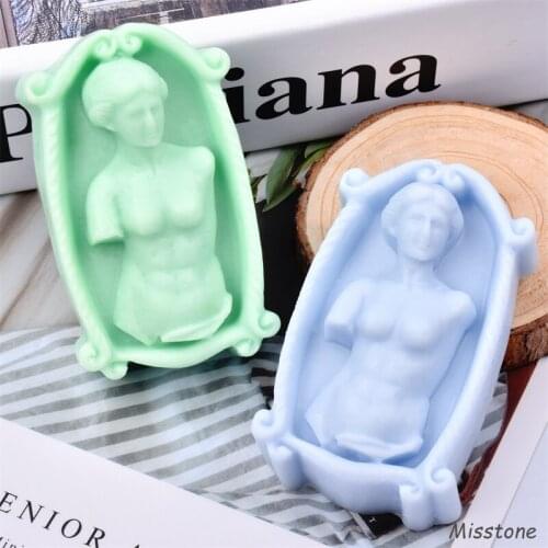 Photo Frame Man Soap Mold David Art Design Silicone Candle Modle Gypsum Sculpture 3D Handmade Crafts Iced Chocolate Baking Cake