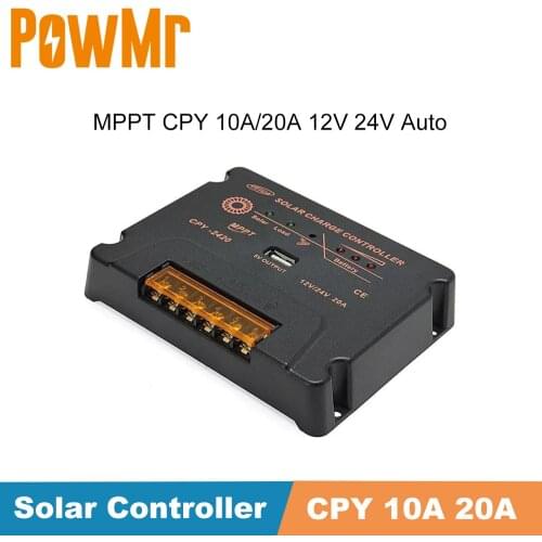 MPPT 10A 20A Solar Charger Controller 12V 24V Auto With USB 5V Output Max PV Input Voltage 50V Battery Panel Regulator Charger