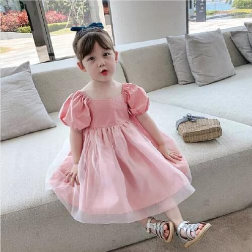 Mihkalev Baby Girls Ruff Sleeve Party Dress For Kids Clothes Girls 2020 Summer Pleated Tutu Dresses Children Clothing Costume