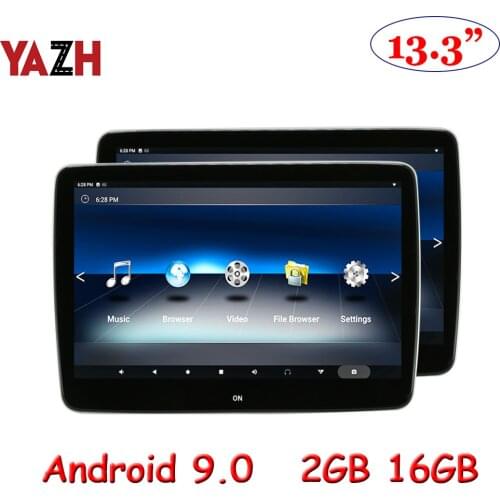 YAZH 13.3 Inch Android Car Headrest Monitor 2+16GB 4K Video 1080P Bluetooth FM Miracast HDMI WIFI Rear Seat Entertainment