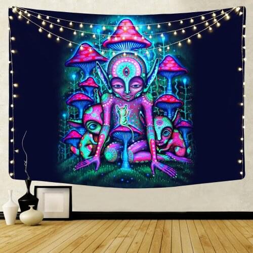 Nordic Wall Hanging Tapestry Psychedelic Bizarre Print Art Painting Decoration Backdrop Cloth for Bedroom Living Room 95x73cm