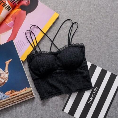 2019 New Fashion women tanks Women Sexy Bra Solid Vest Lace Seamless Breathable Push Up Top Underwear