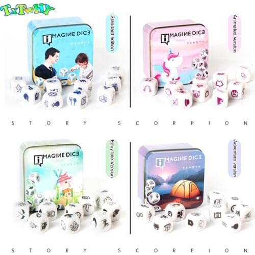 New Telling Story Dice Game Story Metal Box/Bag English Instructions Family twisty puzzle brain teaser story cubes Toys