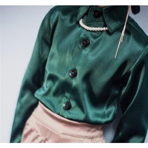 BJD doll clothes size 1/3 1/4 MSD Uncle fashionable western style dress coat acetate silk shirts lime green champagne wine red