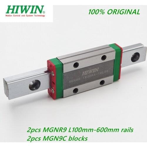 2pcs Original Hiwin Linear rail MGNR9 -L100 - 600mm + 2pcs MGN9C / MGN9H Linear block