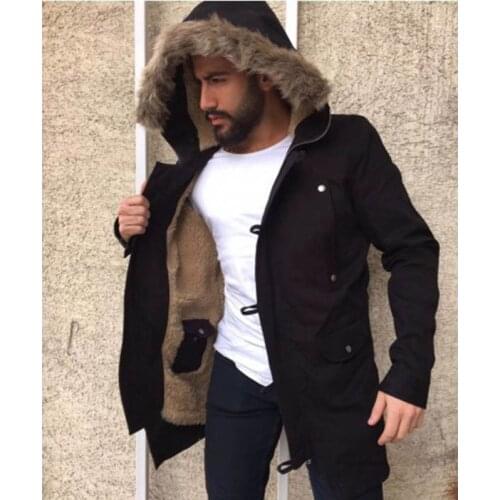 5XL Plus Size Winter Fur Hooded Thicken Parka Coats Outwear For Men Warm Plush Padded Male Casual Jackets Veste Homme Tops