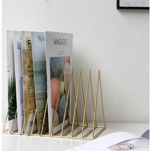 Wrought iron file holder integrated data storage bookshelf desk decoration decoration creative file management rack