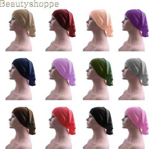 Ramadan Modal Muslim Women Inner Hijab Caps Islamic Underscarf Hats Ninja Hijab Plain Hair Loss Hat Niquabs Bonnet New