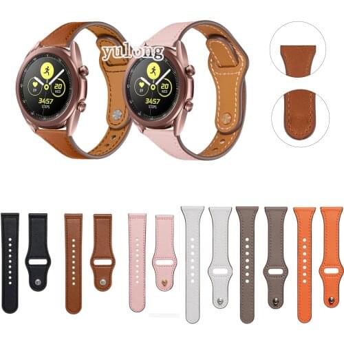 Leather Watch Band Strap For Samsung Galaxy Watch3 41mm 45mm Active 2 Smart Watch Wrist band For Watch 42mm 46mm Active3 41mm S3