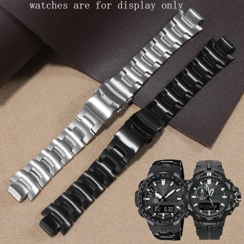 CICIDD Convex Stainless Steel Watch Strap For Casio PRW 6000Y 3000 3100 Mens Watchband Replacement Bracelet