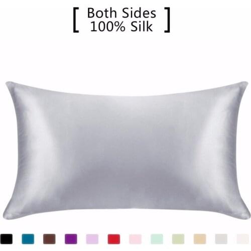 Silk Pillowcase Hair Skin100% Pure Natural Mulberry Silk Pillowcase Standard Size, Pillow Cases Cover Hidd