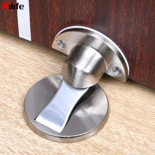 HILIFE Hidden Doorstop Nail-free Doorstop 304 Stainless Steel Door Stopper Hidden Door Holders Catch Floor Magnetic Door Stops
