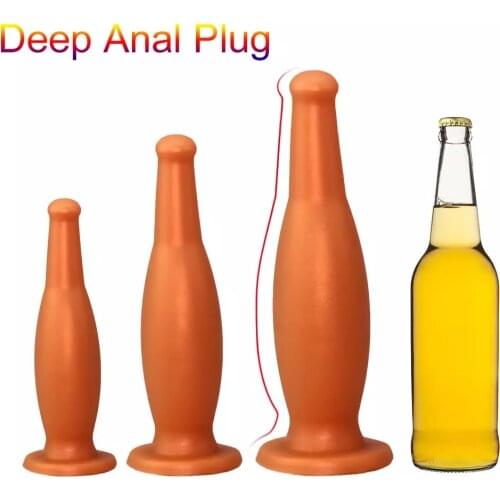 Funny Bottle Huge Anal Plugs Prostate Massage Silicone Vagina Anus Expander Suction Cup Big Dildo Butt Plug Anal Sex Toys 18+ 18
