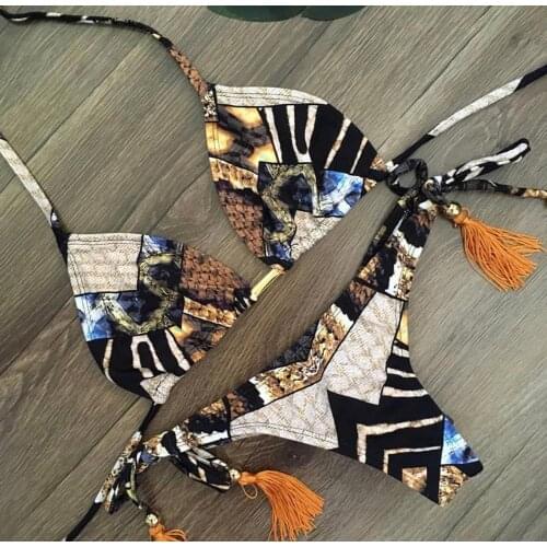 Sexy bikini 2020 plissado bandeau maiô feminino banho feminino mini tanga biquíni conjunto bather natação beachwear para maiô