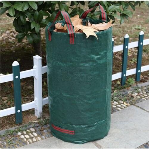 120L-500L Large Capacity Garden Bag Reusable Leaf Sack Trash Can Foldable Garden Garbage Waste Collection Container Storage Bag