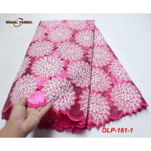 High Quality African organza lace fabric 2018 Hot Sale African lace fabric High Class Organza with sequins OLP-160