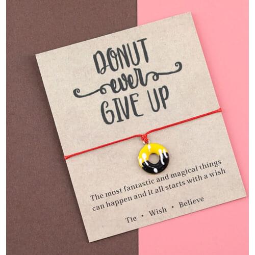 Sweet Doughnut Bracelet Enamel Donut Charm Food Bracelet for Women Girl Food Jewelry Gift Mini Inspiring Friendship Jewelry